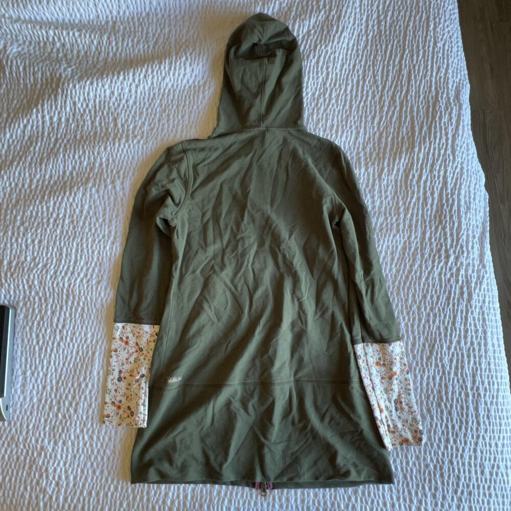 Matilda Jane Sweater Womens M Green Hooded Full Zip Lined Pockets Stretch - Picture 7 of 7